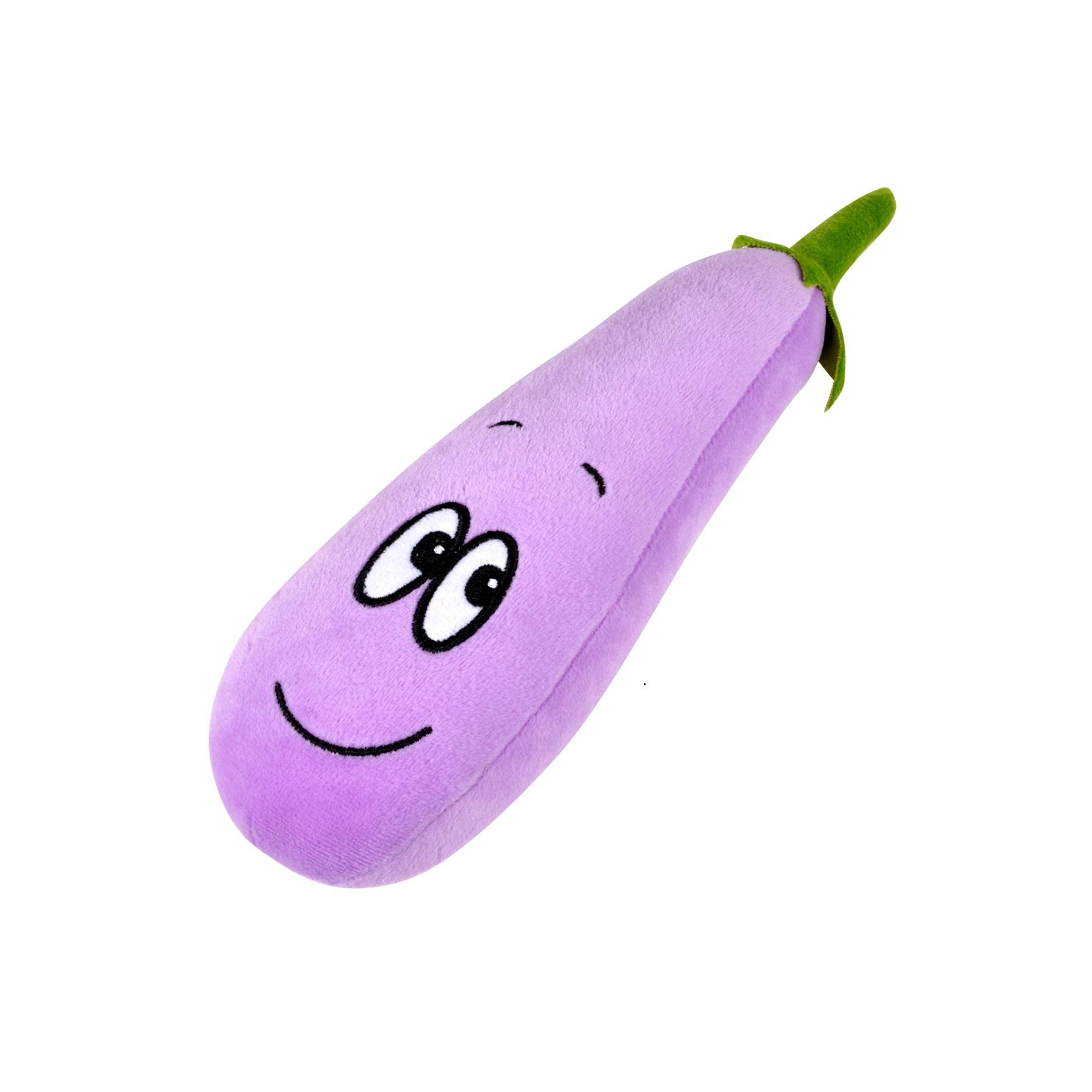 Jeu en peluche aubergine pour chien 25cm - Image 1