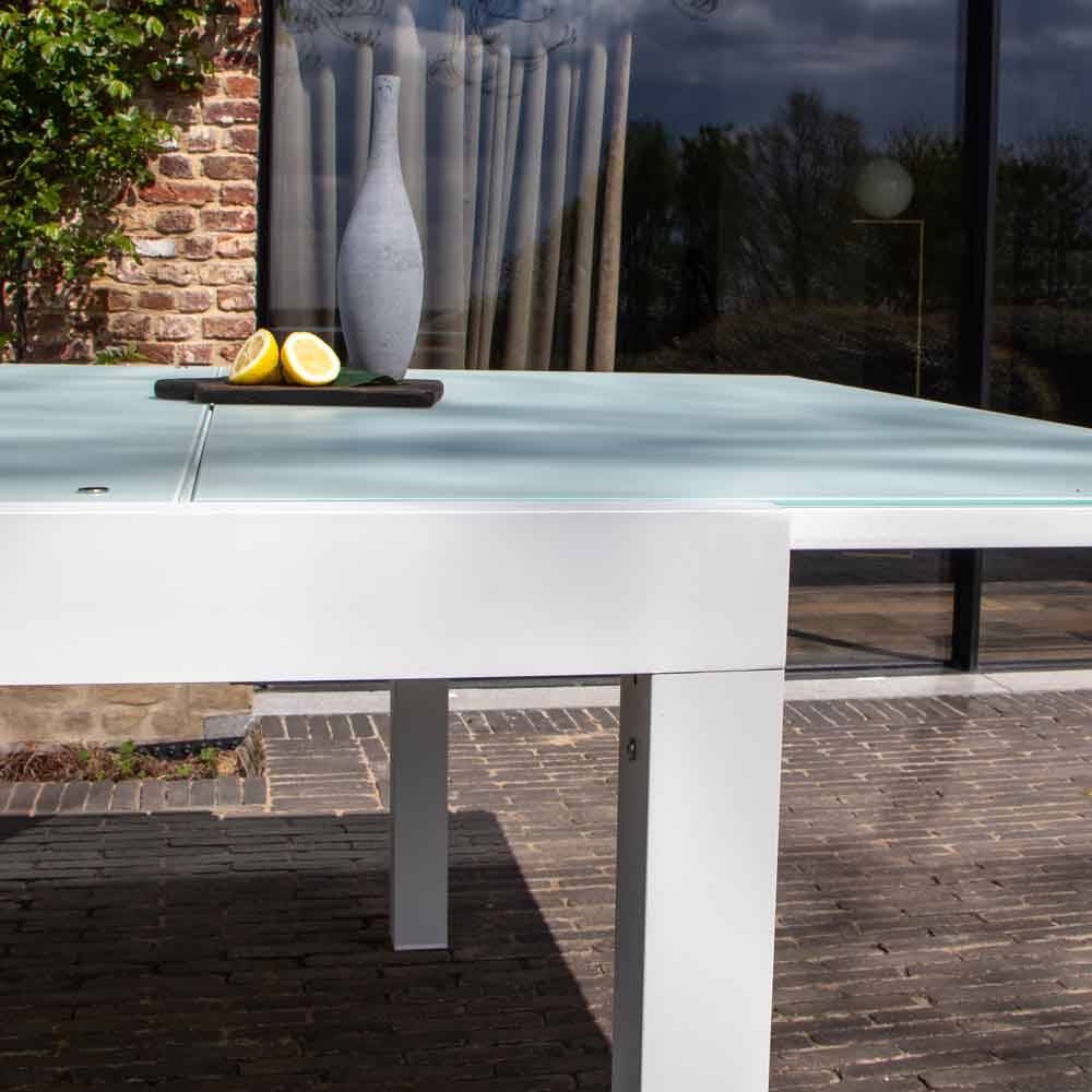 Wilsa Garden - Ensemble de jardin en aluminium blanc extensible 8/12 P WHITESTAR avec 8 fauteuils - Imagen 3