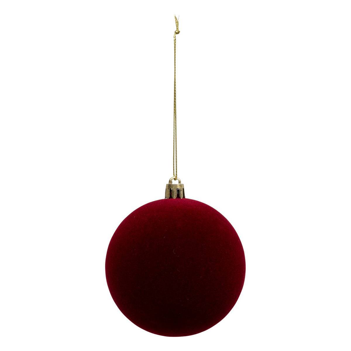 Fééric Lights & Christmas - Boule de Noël pailletté rouge x9 80mm - Atmosphera Créateur d'intérieur - Imagen 4