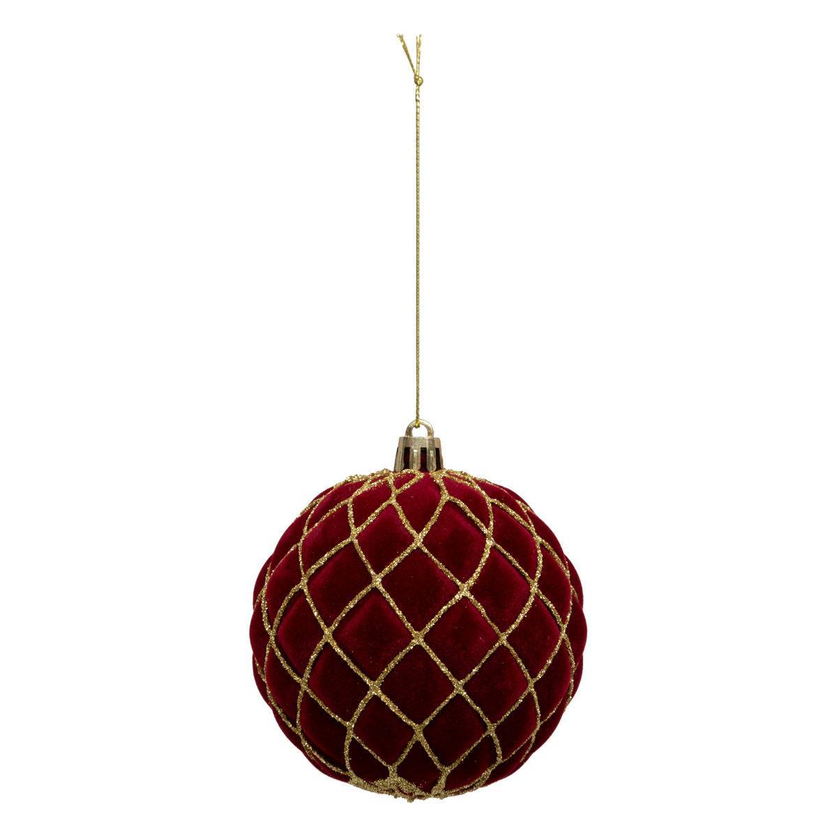Fééric Lights & Christmas - Boule de Noël pailletté rouge x9 80mm - Atmosphera Créateur d'intérieur - Imagen 3