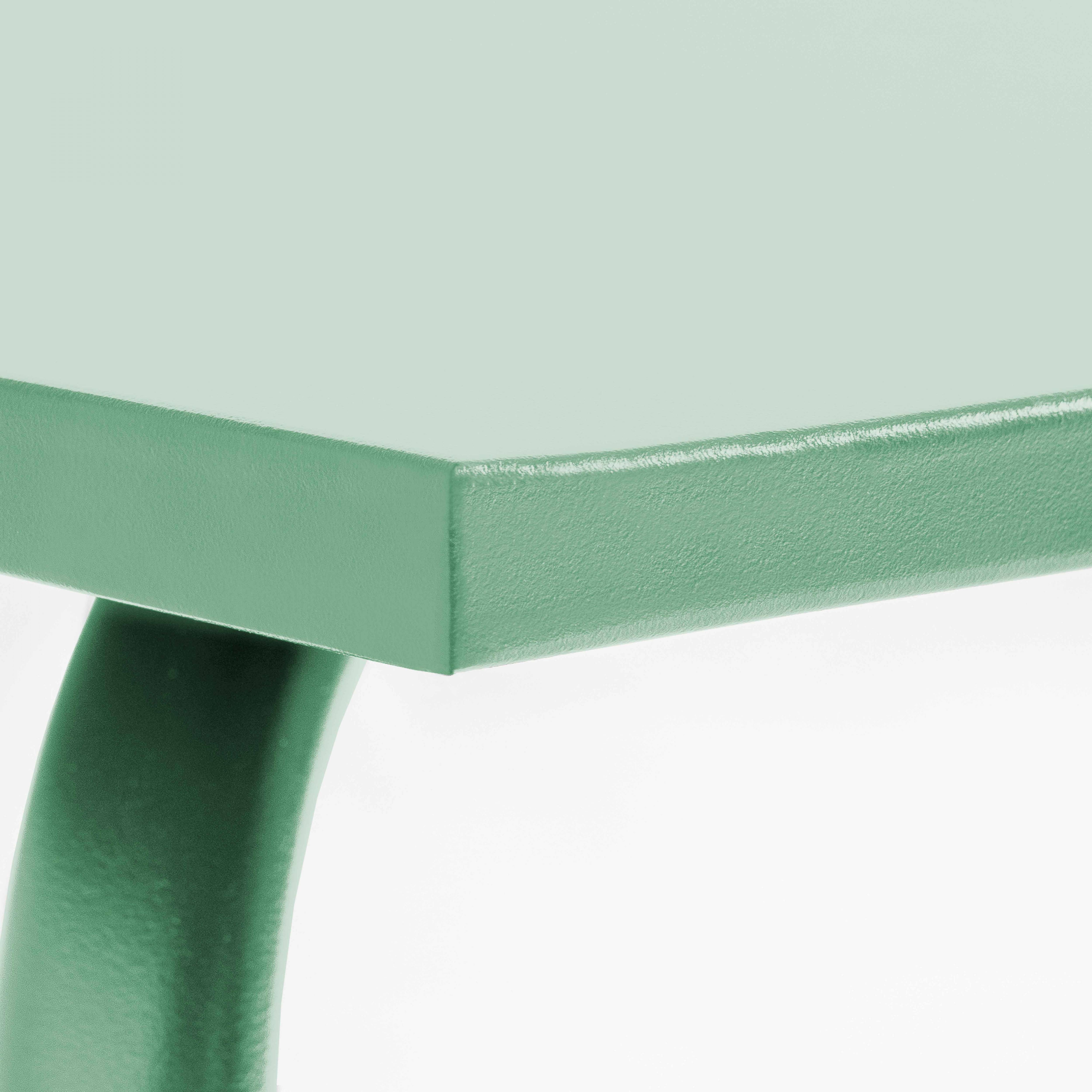 Oviala - Ensemble table de jardin en métal et 4 chaises vert sauge Palavas - Oviala - Imagen 6