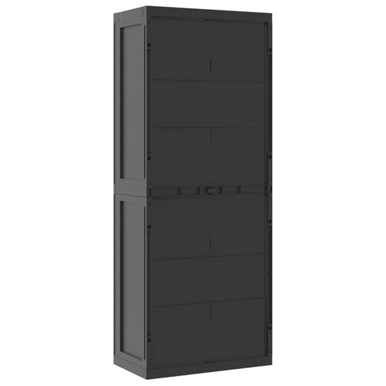 Armoire de jardin - Armoire de rangement d'extérieur noir 65x37x165 cm PP rj53 - Image 6