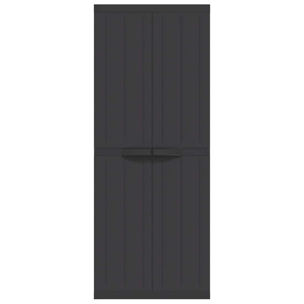 Armoire de jardin - Armoire de rangement d'extérieur noir 65x37x165 cm PP rj53 - Image 4