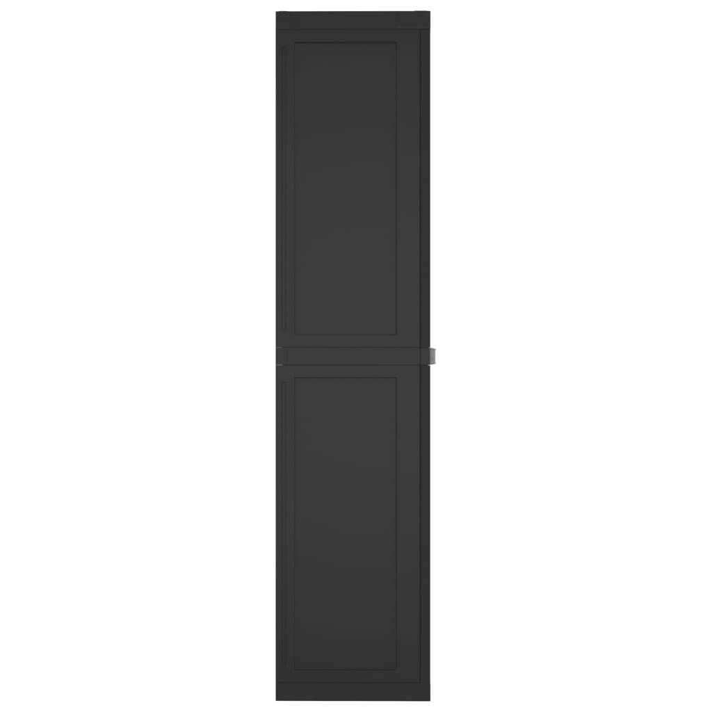 Armoire de jardin - Armoire de rangement d'extérieur noir 65x37x165 cm PP rj53 - Image 5