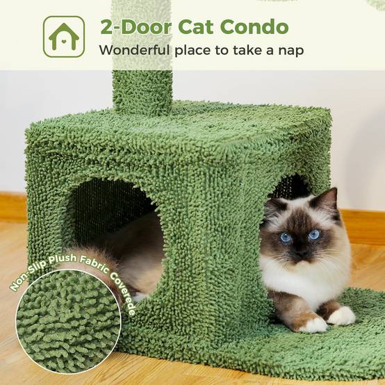 Arbre à Chat Cactus Design 4-en-1 Vert 102 cm PAWZ Road - Image 8