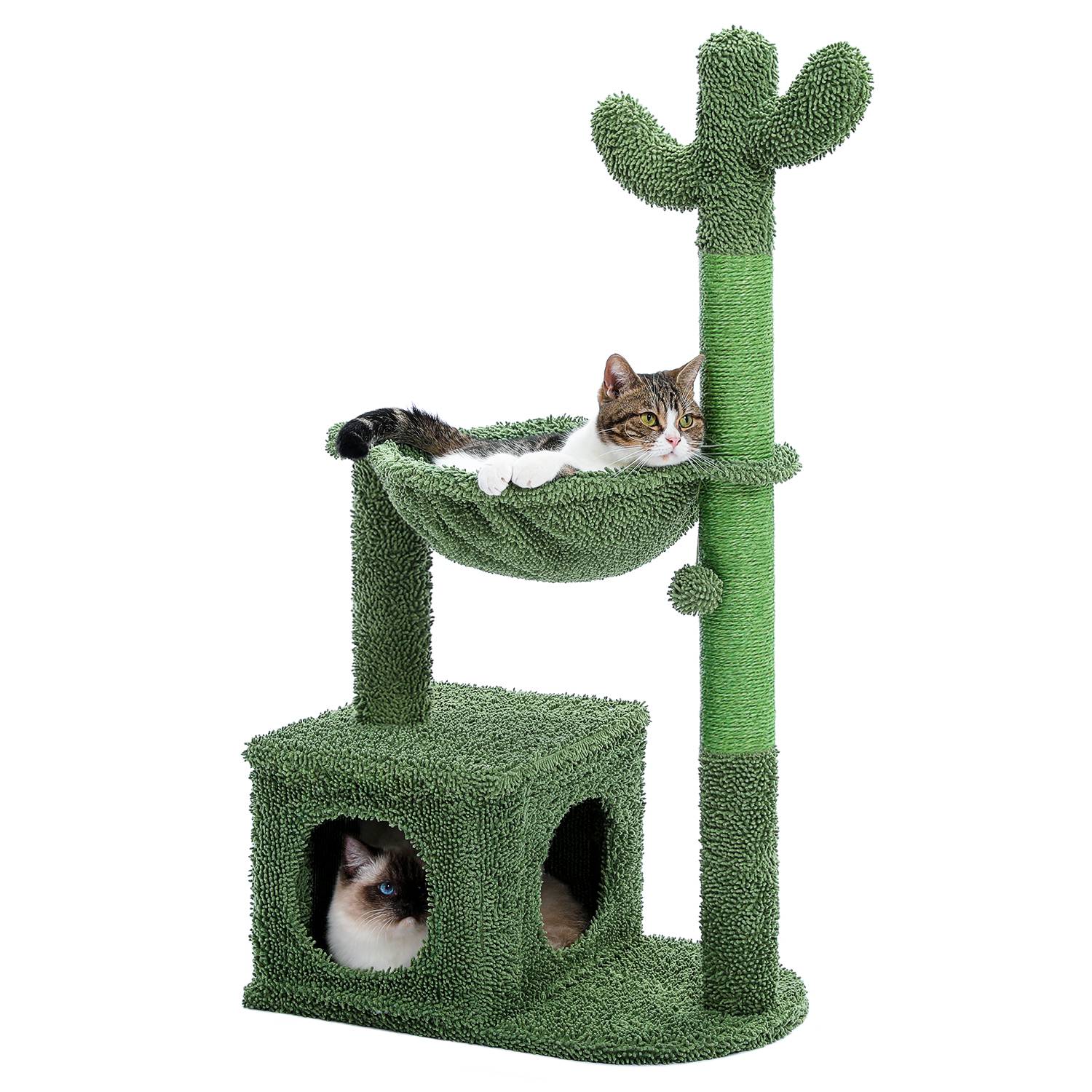 Arbre à Chat Cactus Design 4-en-1 Vert 102 cm PAWZ Road - Image 1