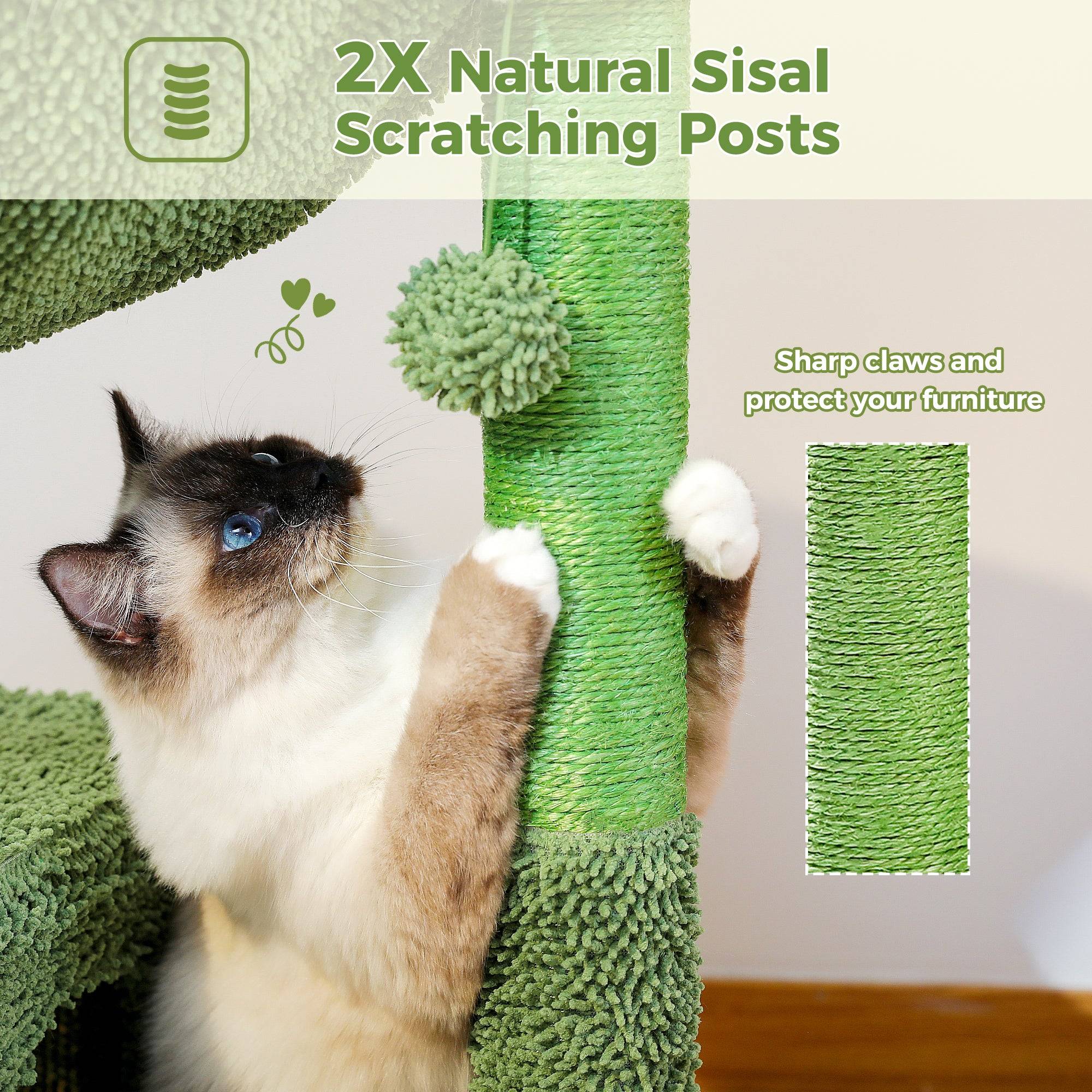 Arbre à Chat Cactus Design 4-en-1 Vert 102 cm PAWZ Road - Image 7