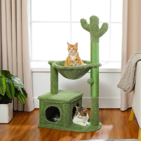 Arbre à Chat Cactus Design 4-en-1 Vert 102 cm PAWZ Road - Image 3