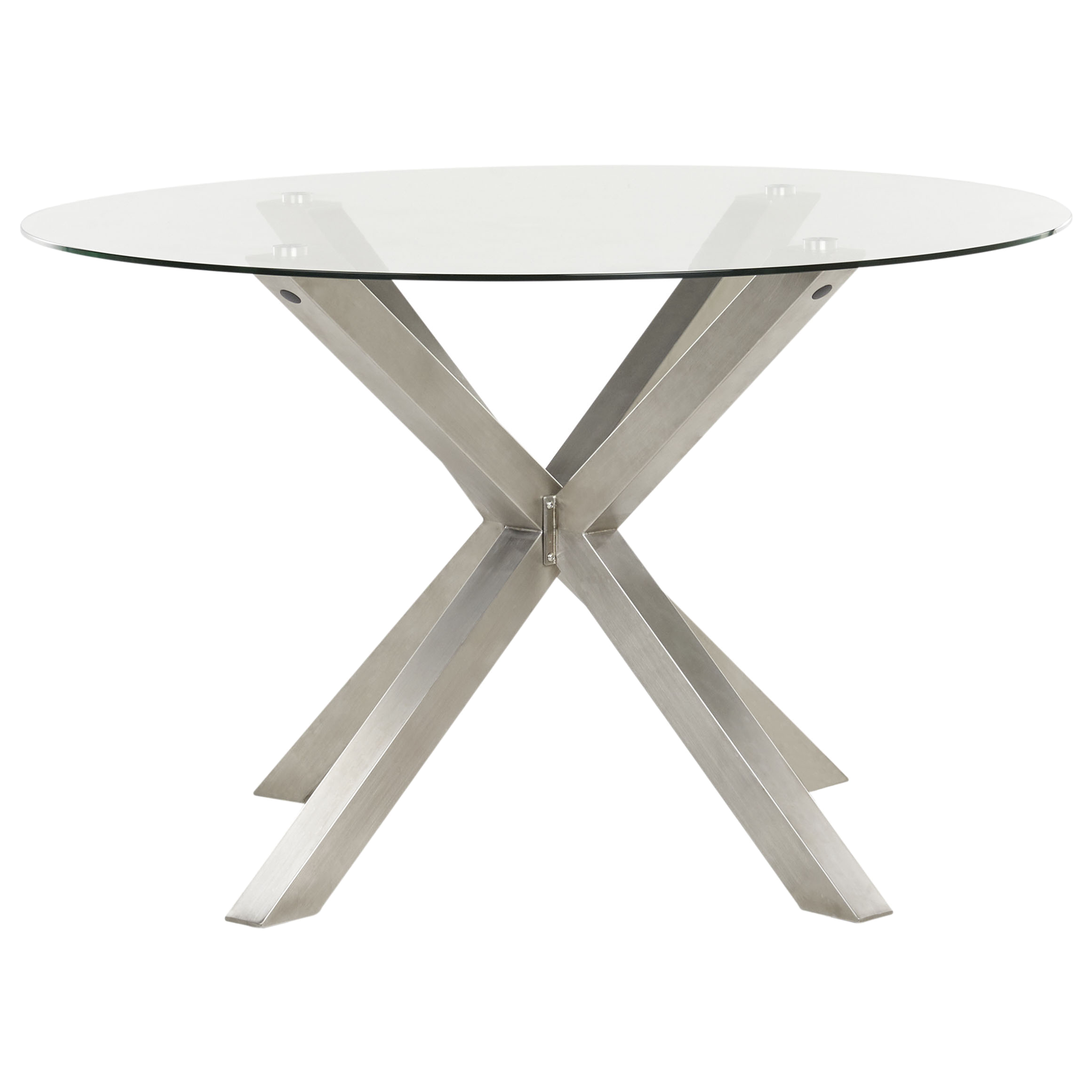 Table ronde Verre Argenté MALETTO - Beliani - Image 1