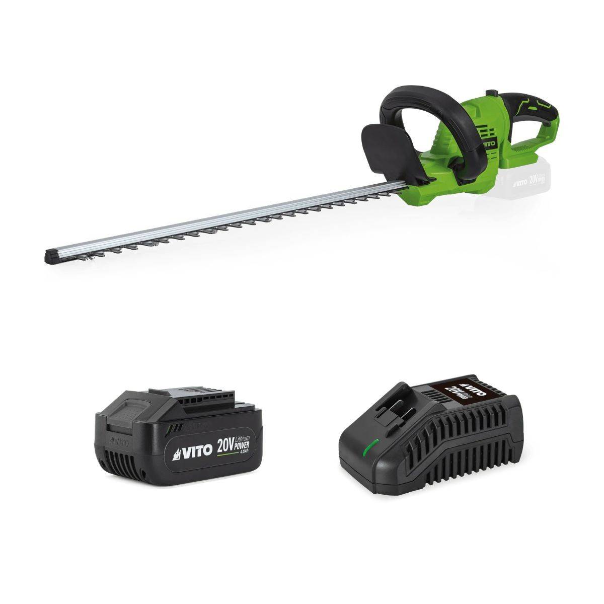 Taille Haies 20V Lame 51Cm + Batterie lithium 4.0Ah + Chargeur Rapide VITO - Image 1