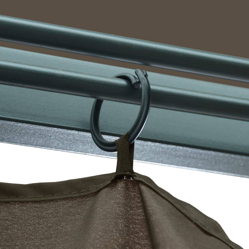 Abri de Terrasse en Aluminium avec Rideaux Moustiquaires et Lumières Solaires Taupe 3x3 m – ComfortXL Outdoor Living - Image 9