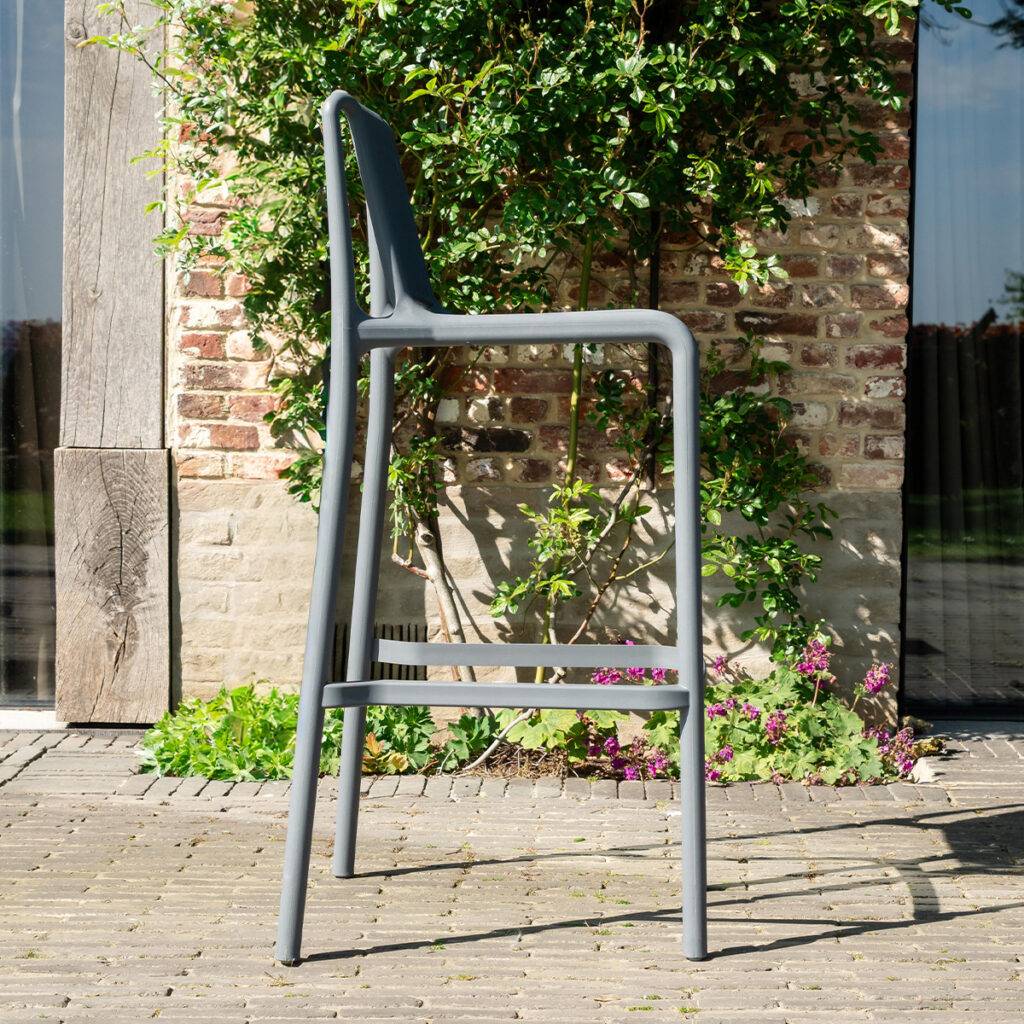 Chaise haute de jardin en résine Gris ANDREA - Image 4