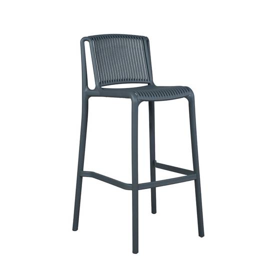 Chaise haute de jardin en résine Gris ANDREA - Image 2