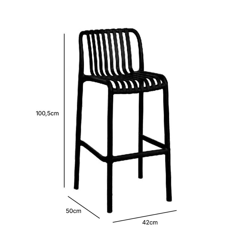 Chaise haute de jardin en résine Gris ANDREA - Image 10