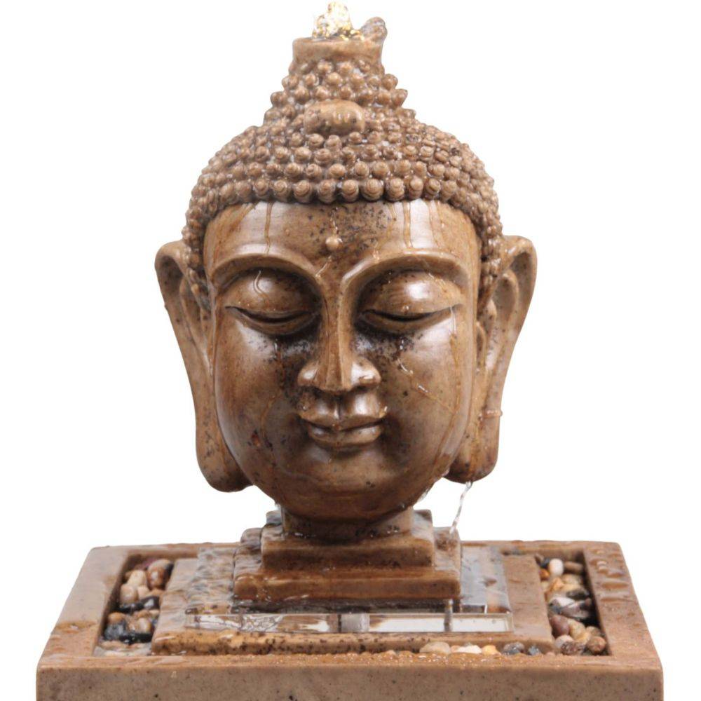 Stonelite - Fontaine tête de bouddha 30 x 30 x 48.5 cm - Imagen 3