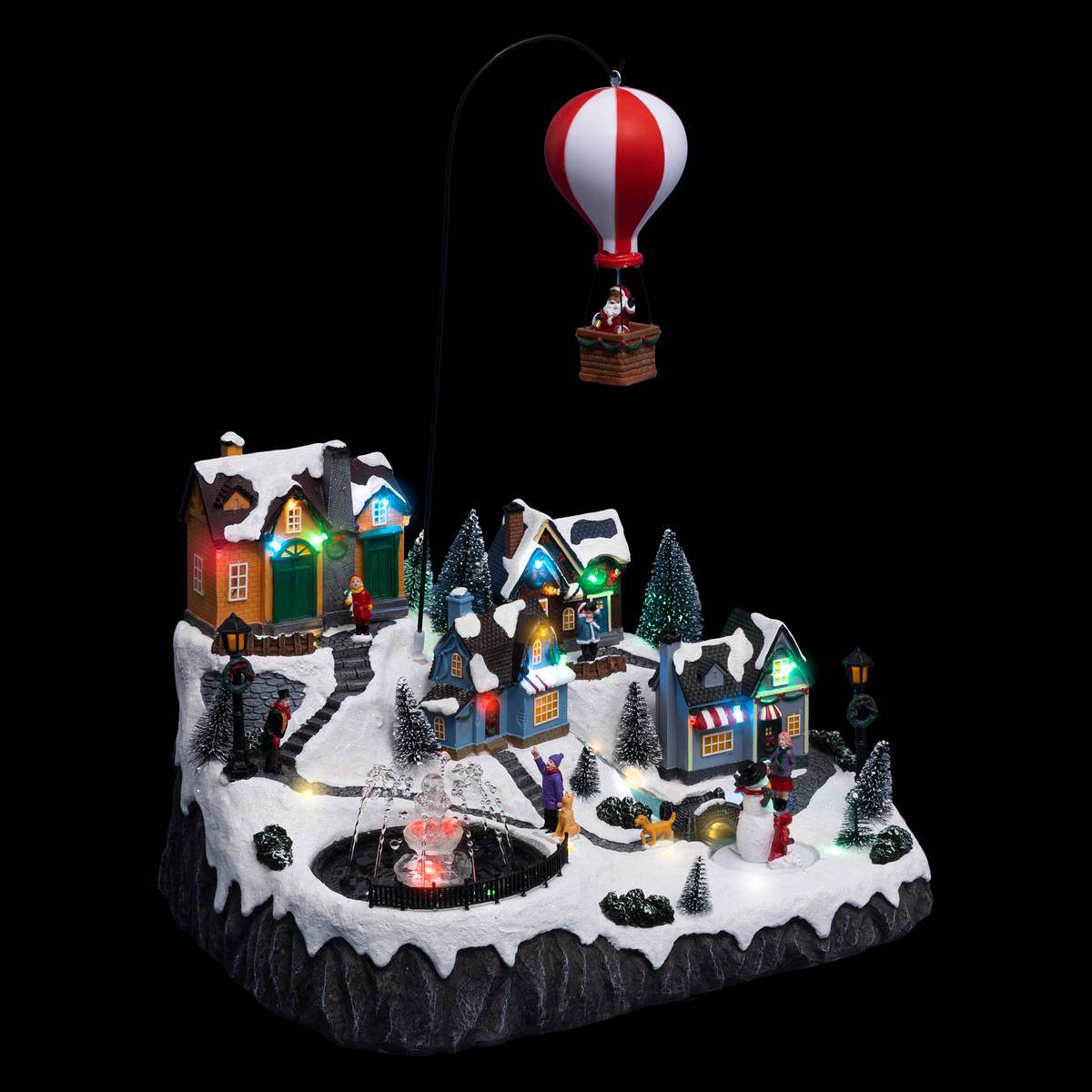 Atmosphera - Village lumineux montgolfière musical 46 LED - Atmosphera Créateur d'intérieur