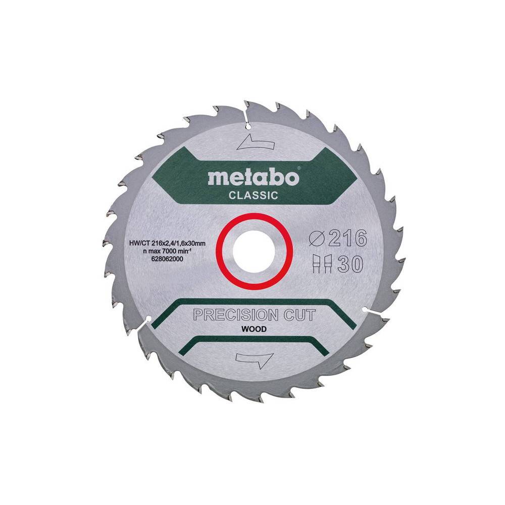 Metabo - Lame de scie circ. Classic "Precision Cut Wood" HW/CT 216x30, 30 WZ 22°