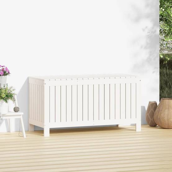 Coffre de jardin bois de pin blanc 115 x 49 x 60 cm - PANGIVO - Image 3