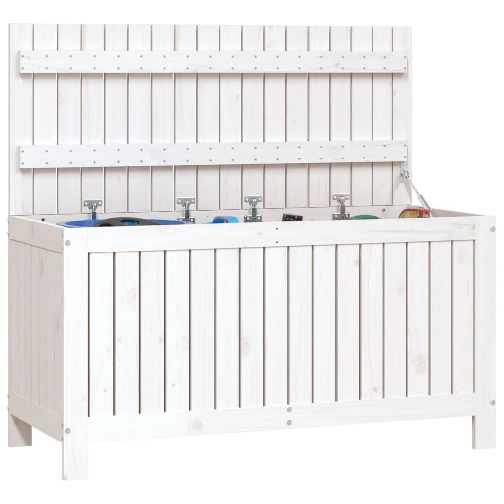 Coffre de jardin bois de pin blanc 115 x 49 x 60 cm - PANGIVO - Image 4