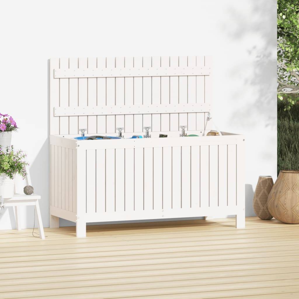 Coffre de jardin bois de pin blanc 115 x 49 x 60 cm - PANGIVO - Image 1