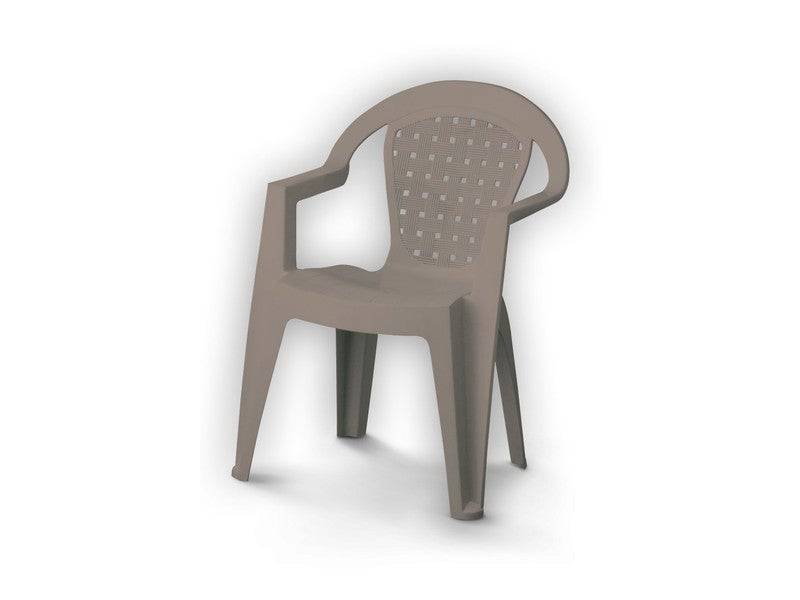 Plastico Alto Selle - Fauteuil Monobloc Norma Taupe PLASTICO ALTO SELLE
