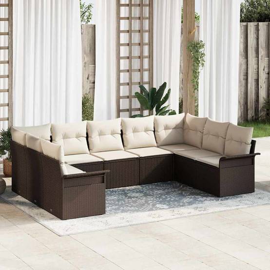 Salon de jardin 5 places en résine tressée avec pouf et rangement intégré Noir – ComfortXL Outdoor Living - Image 1