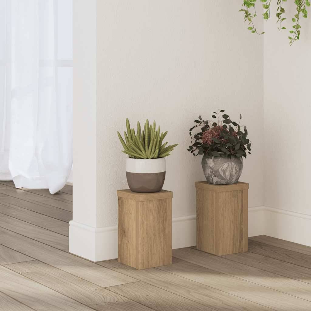 PANGIVO - Supports pour plantes bois d'ingénierie chêne artisanal 10 x 10 x 18 cm - PANGIVO - Image 1