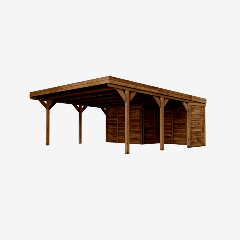 Cerland - CARPORT BOIS 2 VOITURES AVEC ANNEXE 39M² - Image 1