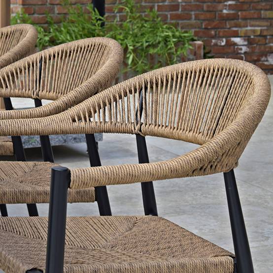 Fauteuil aluminium noir et corde tressée naturelle Casamance - Gecko Jardin - Imagen 4