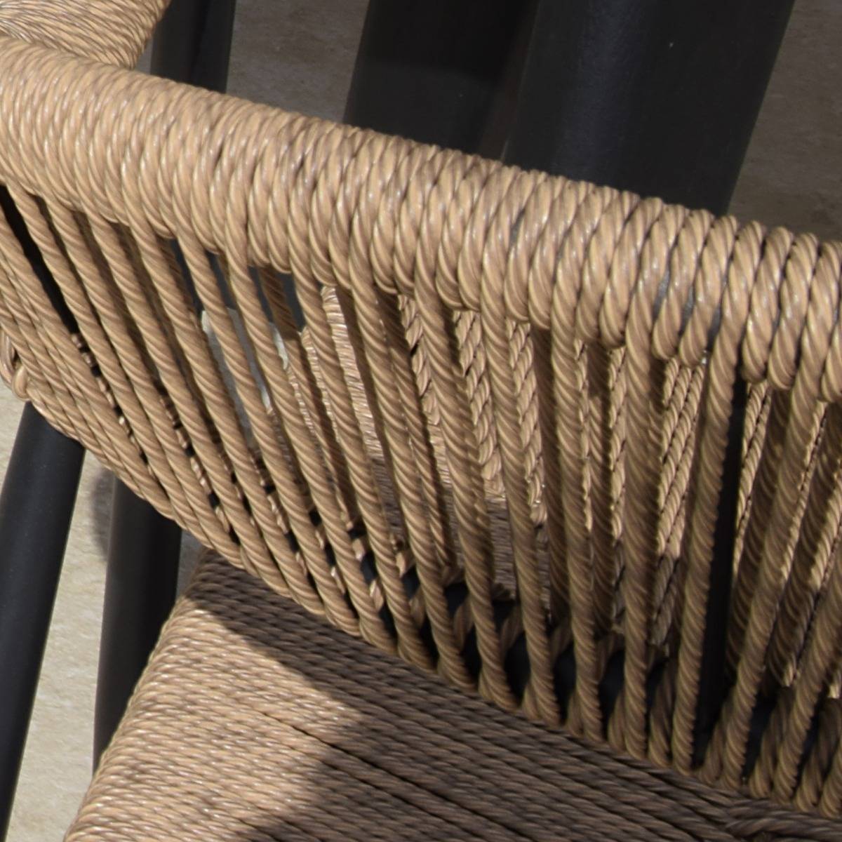 Fauteuil aluminium noir et corde tressée naturelle Casamance - Gecko Jardin - Imagen 3