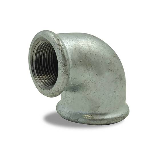Coude réduit 90° galvanisé femelle femelle en fonte malléable - Ø A: 1'' | Ø B: 3/4'' - Image 1