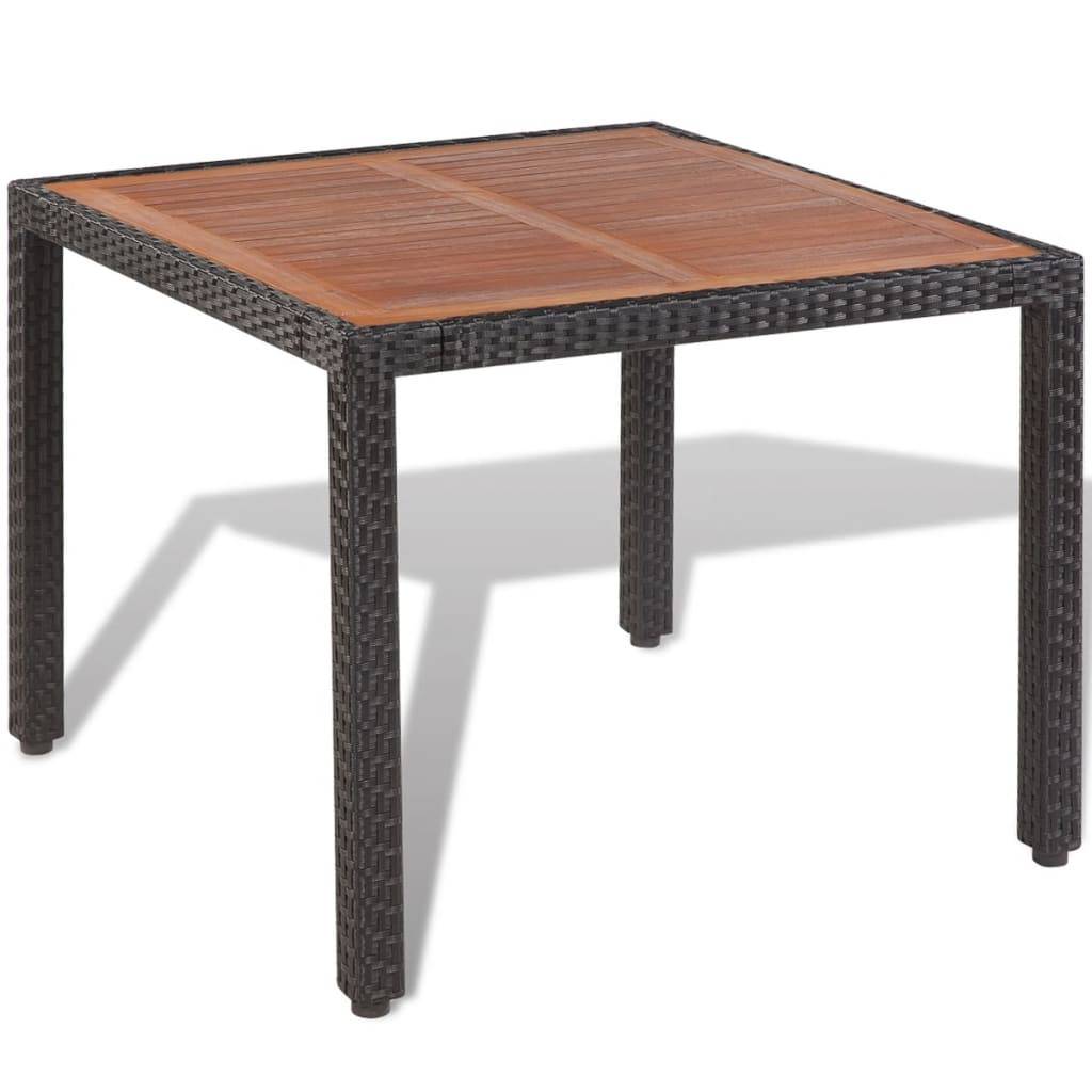 Helloshop26 - Salon de jardin meuble d'extérieur ensemble de mobilier 5 pièces avec coussins résine tressée noir - Imagen 5