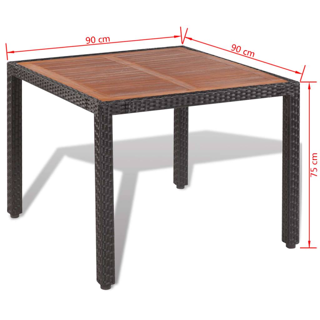Helloshop26 - Salon de jardin meuble d'extérieur ensemble de mobilier 5 pièces avec coussins résine tressée noir - Imagen 7