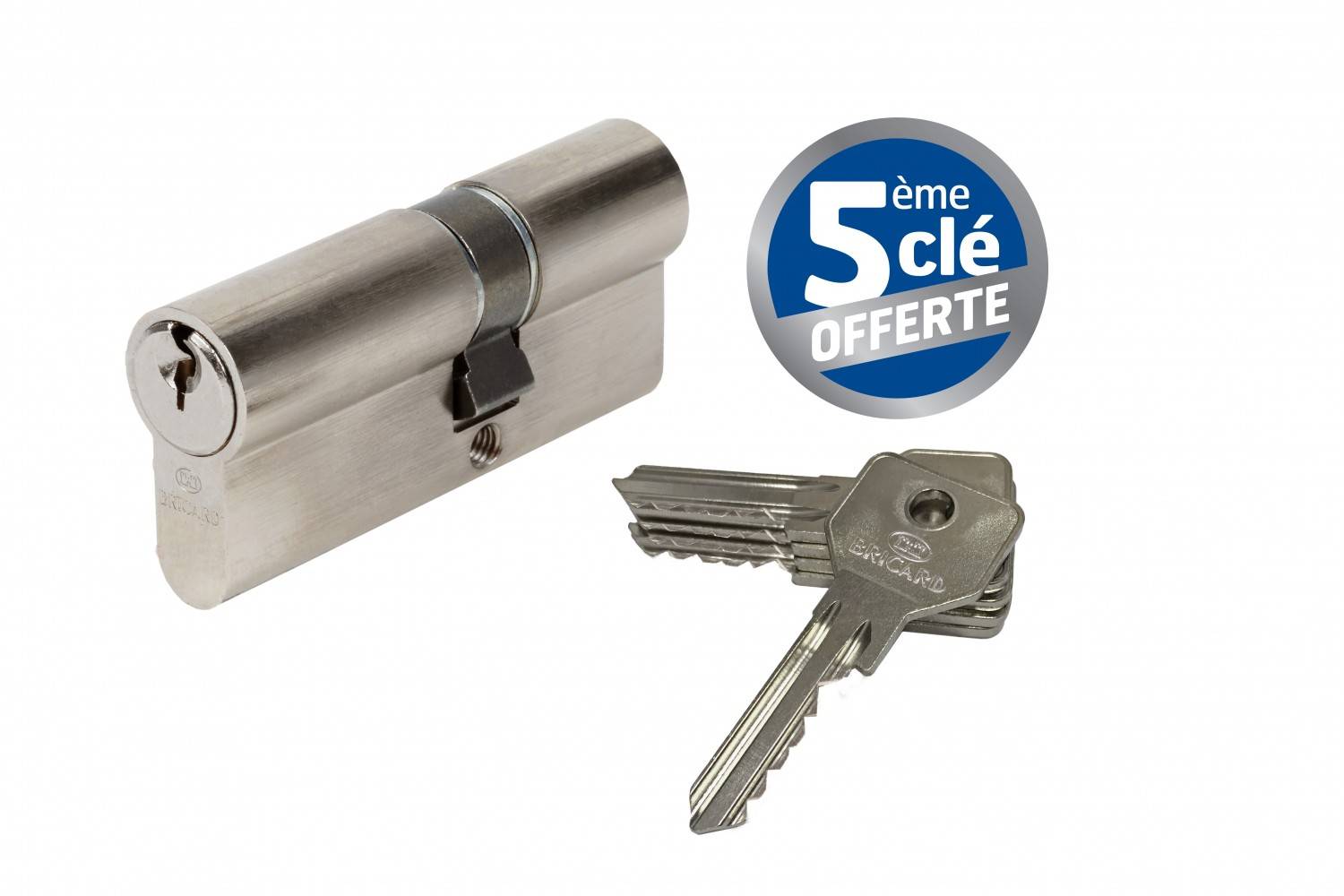 Cylindre de serrure BRICARD alpha débrayable L.30 + 40 mm - Image 2