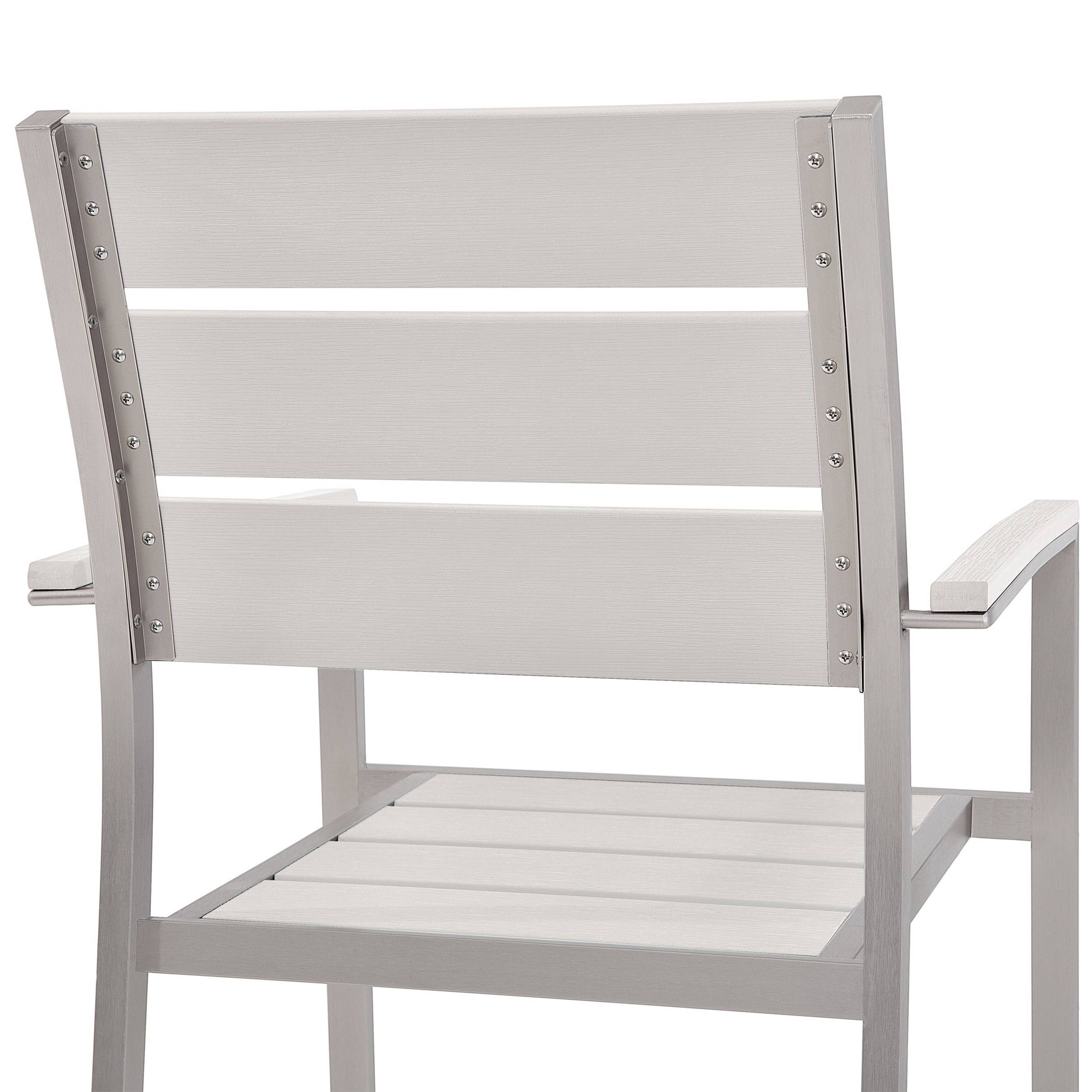Beliani - Chaise de jardin Bois synthétique Blanc VERNIO - Beliani - Imagen 5
