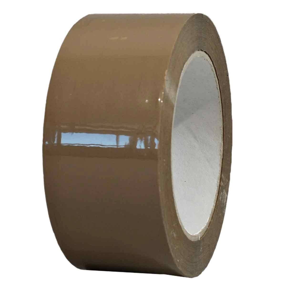 Ruban adhésif d'emballage polypropylène havane 28µ - rouleau adhésif marron 48 mm x 100 m TECPLAST - Image 1