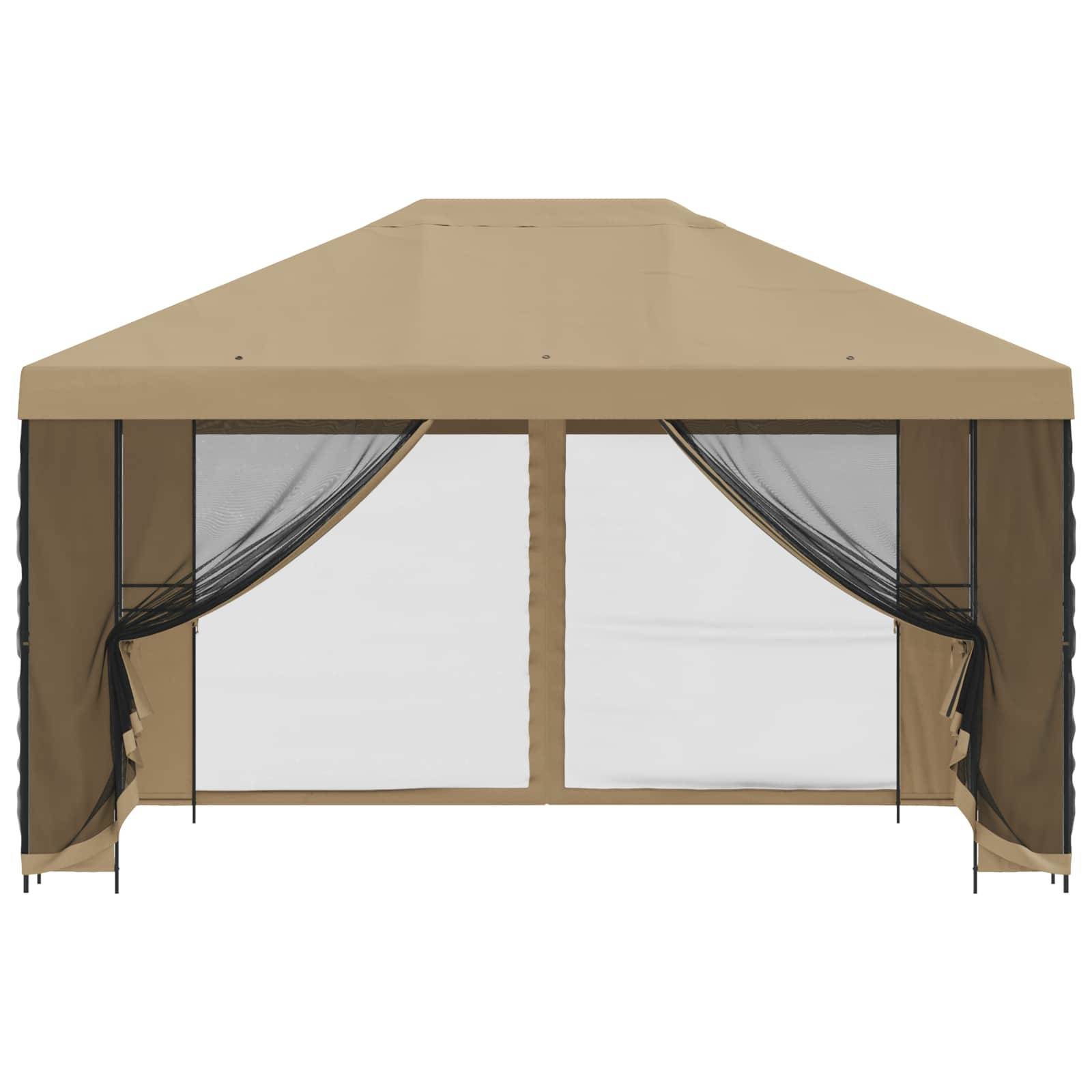 ComfortXL - Tonnelle de Jardin Acier Polyester Événements Extérieurs Toit Résistant 4x3m Beige - ComfortXL Outdoor Living - Image 5