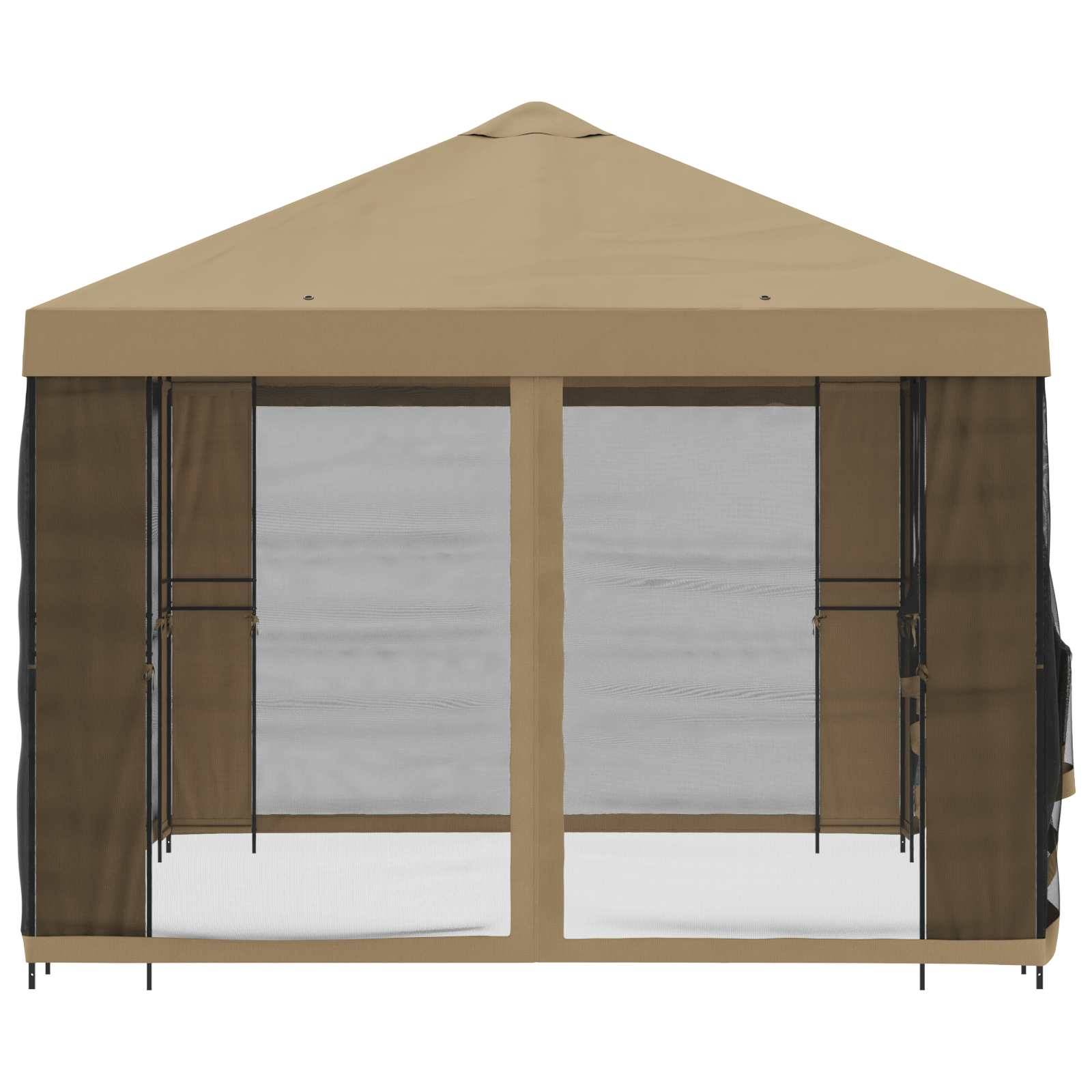 ComfortXL - Tonnelle de Jardin Acier Polyester Événements Extérieurs Toit Résistant 4x3m Beige - ComfortXL Outdoor Living - Image 6