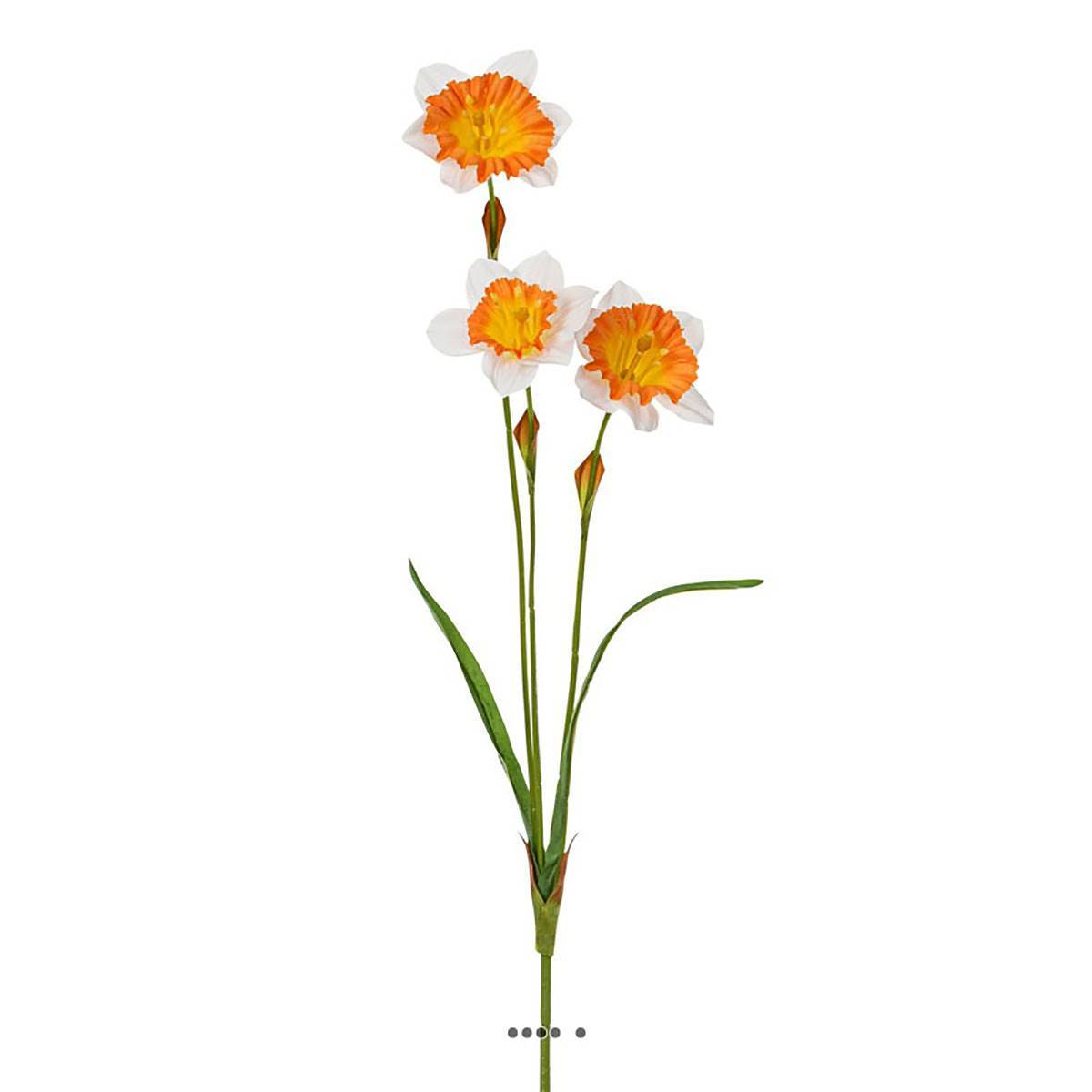 Jonquilles artificielles en tige 3 têtes H 58 cm Crème - couleur: Crème - Image 2