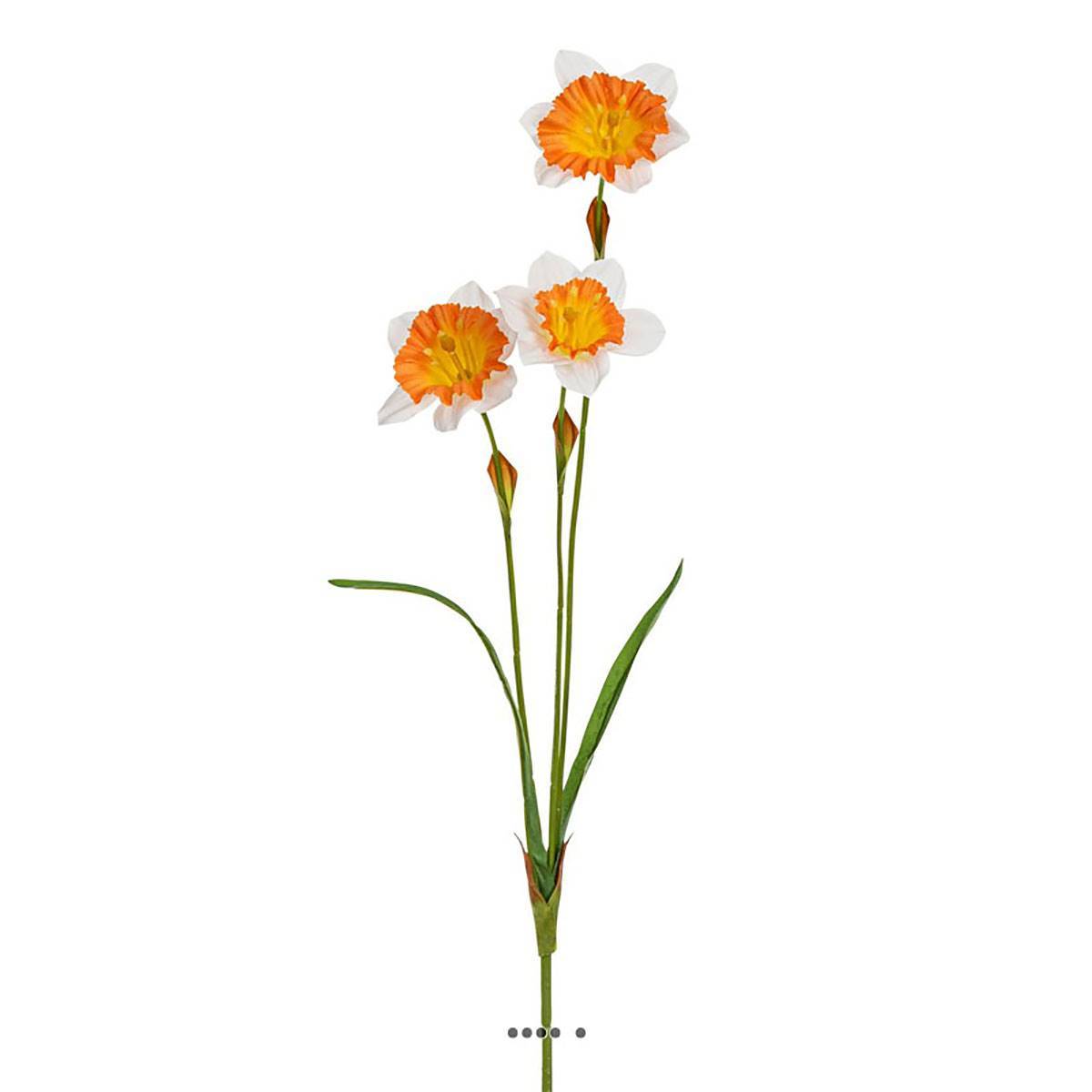 Jonquilles artificielles en tige 3 têtes H 58 cm Crème - couleur: Crème