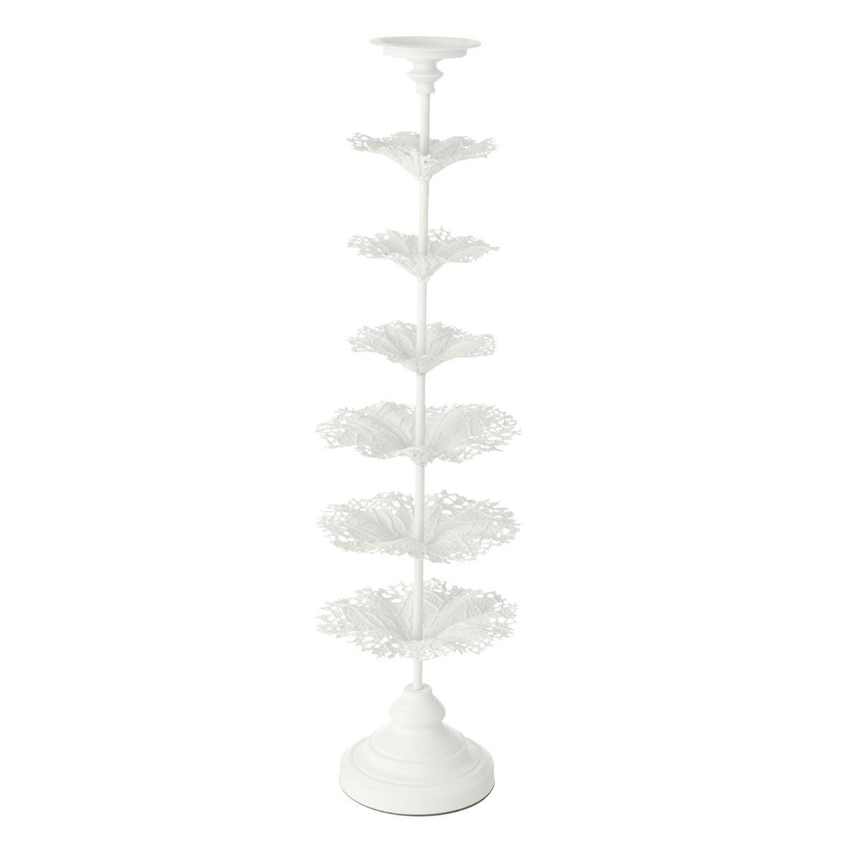 Photophore Design en Métal "Arbre" 79cm Blanc - Image 1