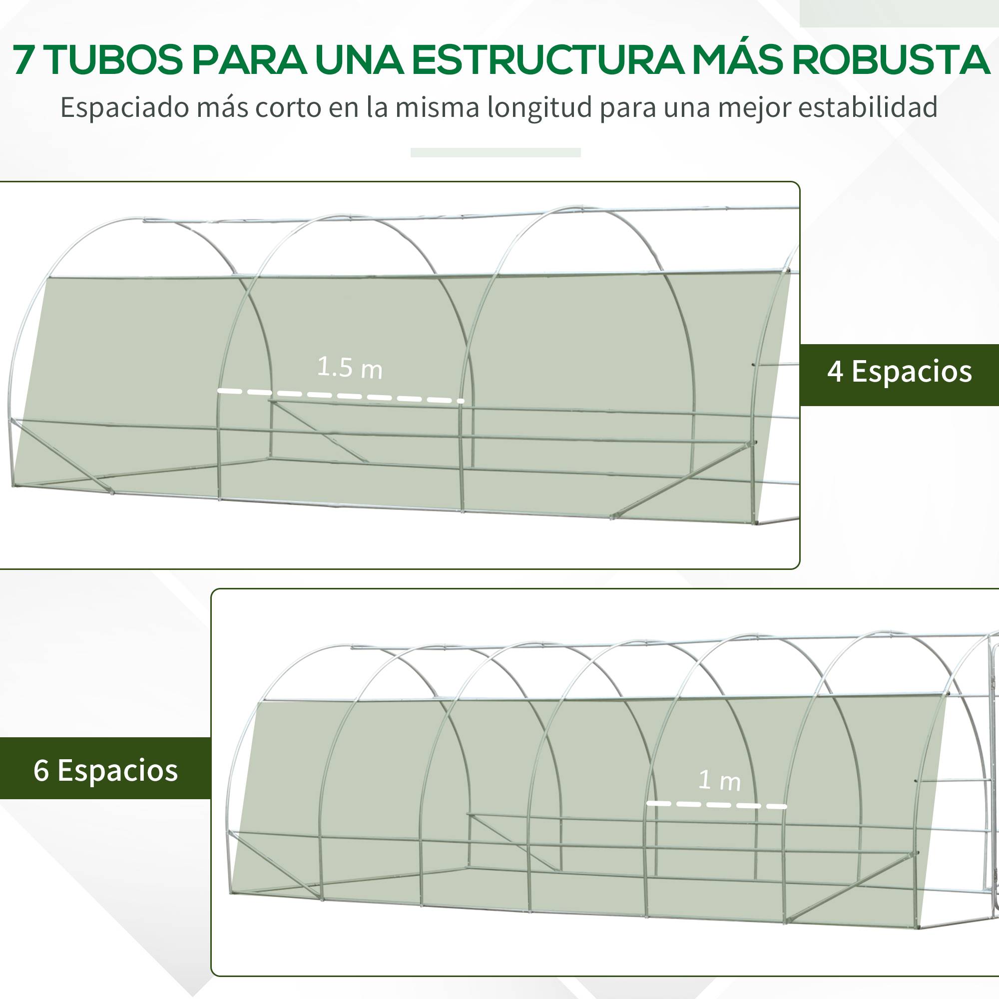 Grande serre tunnel de jardin 18m² métal galvanisé 12 fenêtres pour culture 6x3x2 m Vert - ComfortXL Outdoor Living - Image 10