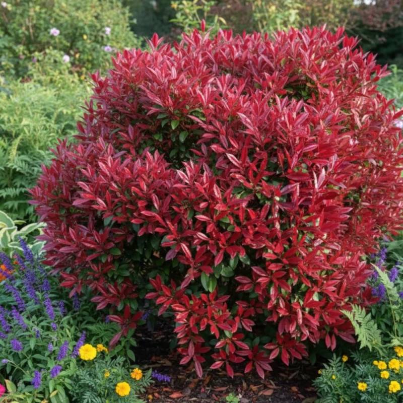 Photinia Red Select à fleurs Blanche - feuillage Persistant - Pot de 7,5L - 80/100 cm-  hauteur à maturité De 2,50 m à 3,00 m - Imagen 3