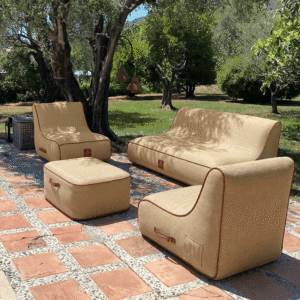 Coco Lounge - Salon de jardin gonflable collection Boho - couleur toile de jute - Image 5