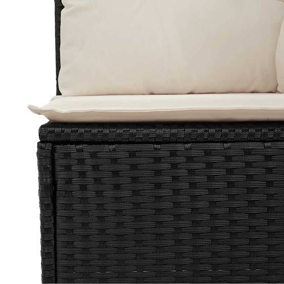 Banc inclinable de jardin | Banquette De Jardin | Banc Extérieur avec coussins noir résine tressée Maison Chic - Image 8