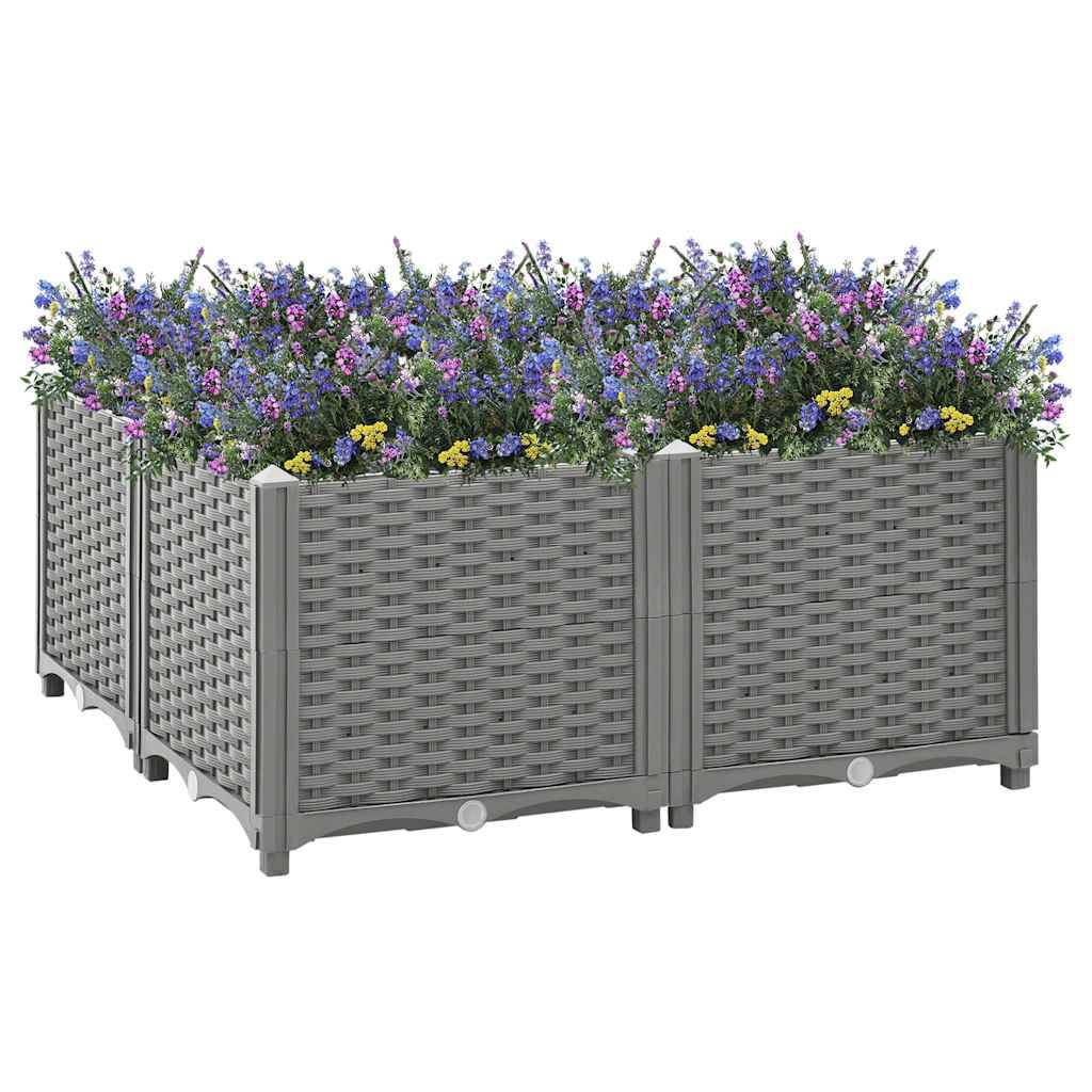 Prolenta Premium - Jardinière polypropylène gris 80 x 80 x 38 cm - Prolenta premium p344.9 - Image 1