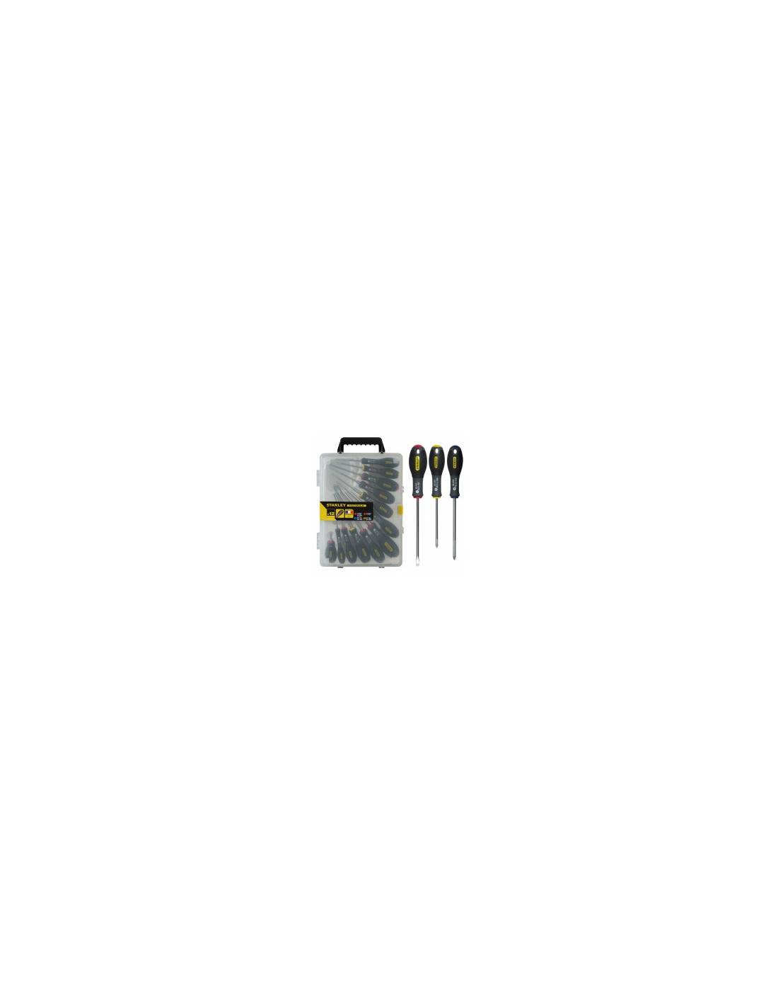 stanley - Jeu De 12 Tournevis Fatmax Réf. Caractéristiques Plats 2,5x50 / 4x100 / 5,5x150 / 6,5x30 / 5,5x100 / 8x150 / Ph0x75 / Ph1x100 / - Imagen 1