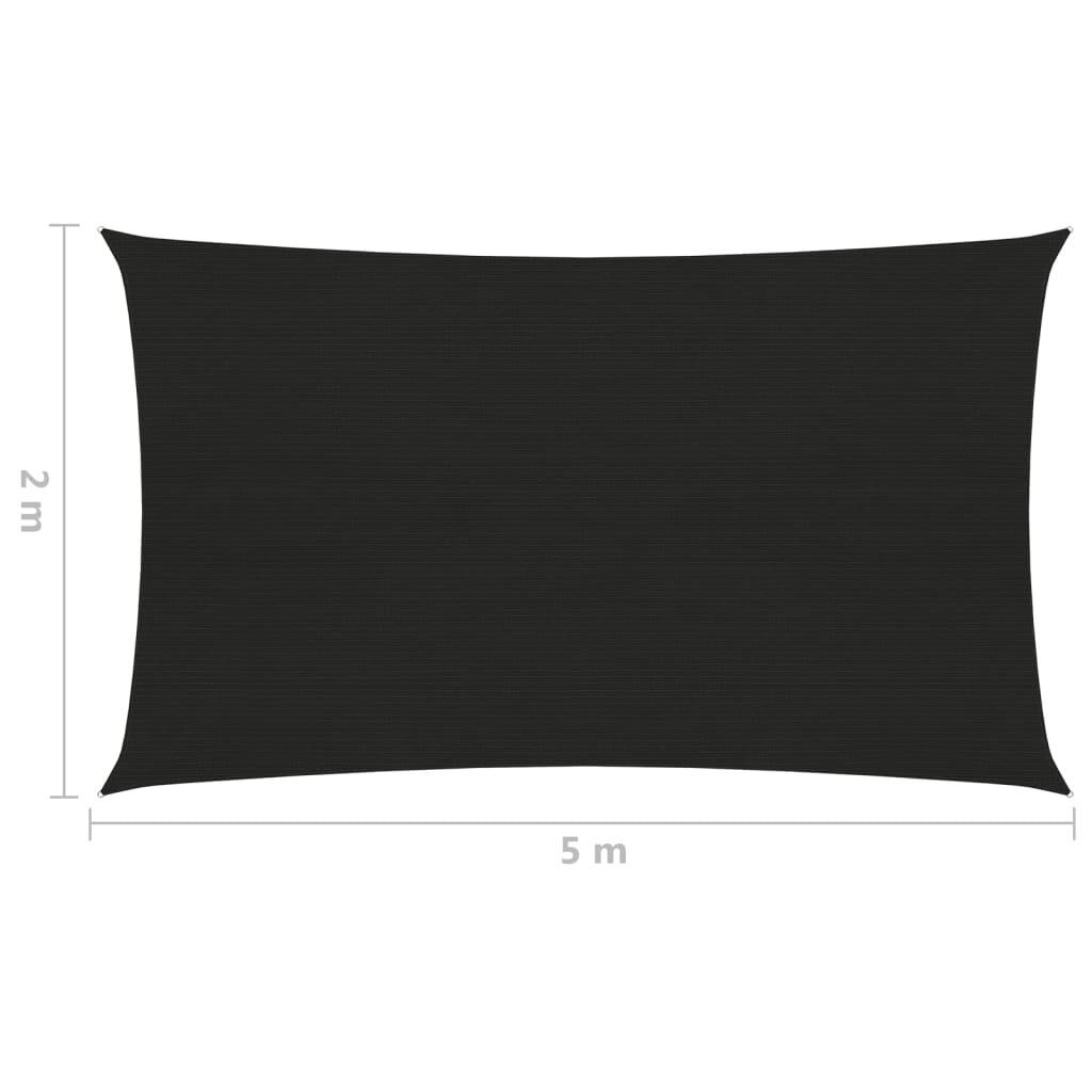 Helloshop26 - Voile toile d'ombrage parasol 160 g/m² 2 x 5 m PEHD noir - Imagen 6