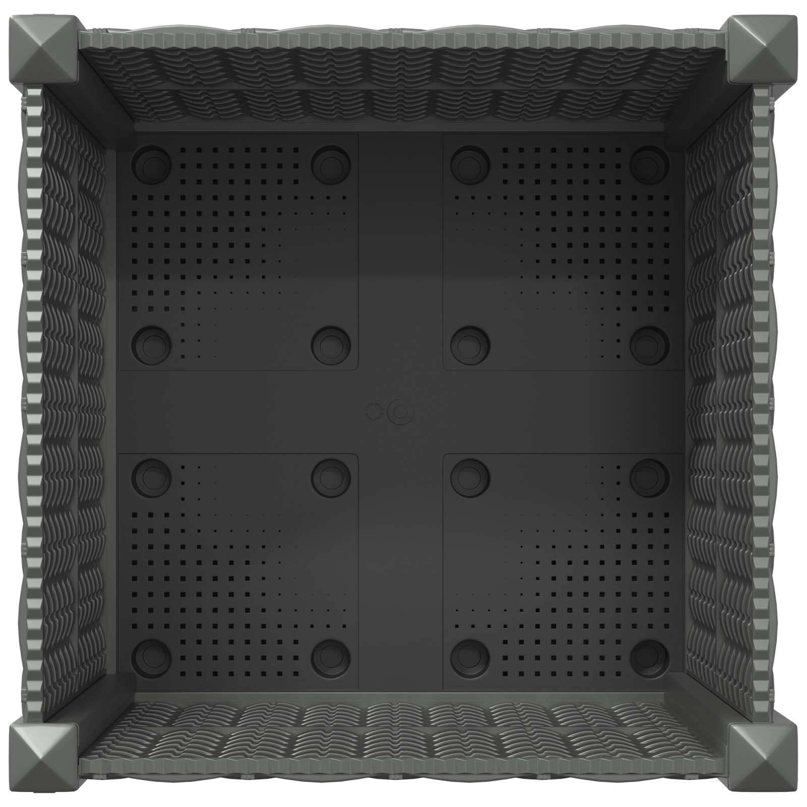 Jardinière sur roues polypropylène gris clair 40 x 40 x 48 cm - PANGIVO - Image 5