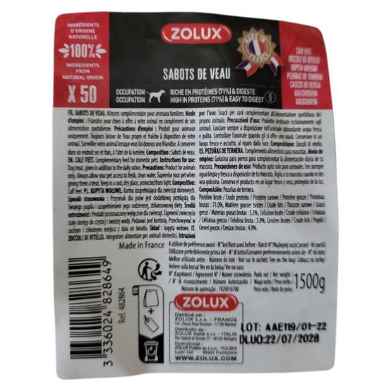 Zolux - Sabots de veau 50 pièces friandises pour chien - Image 5